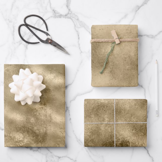 Antique Gold Wrapping Paper Sheets (Front)