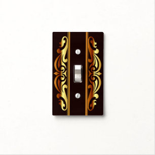 Antique Golden Flourish Light Switch Cover