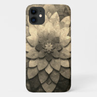 Antique Golden Mandala Art Textured Flower