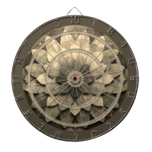 Antique Golden Mandala Art Textured Flower Dart Board