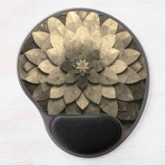 Antique Golden Mandala Art Textured Flower Gel Mouse Pad