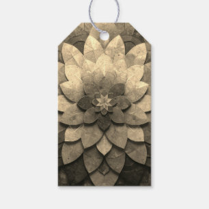 Antique Golden Mandala Art Textured Flower Gift Tags