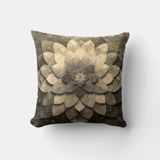 Antique Golden Mandala Art Textured Flower