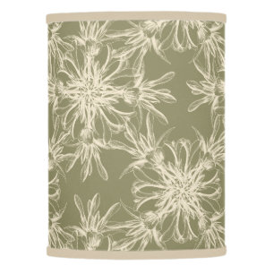 Antique Golden Olive Green Damask Floral Lamp Shade