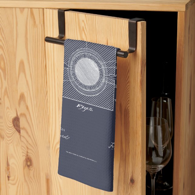 Antique Golf Ball 1902, Patent Drawing Kitchen Towel (Thirds Fold)