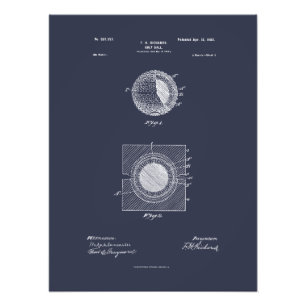 Antique Golf Ball 1902, Patent Drawing Photo Print