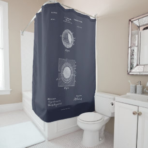 Antique Golf Ball 1902, Patent Drawing Shower Curtain