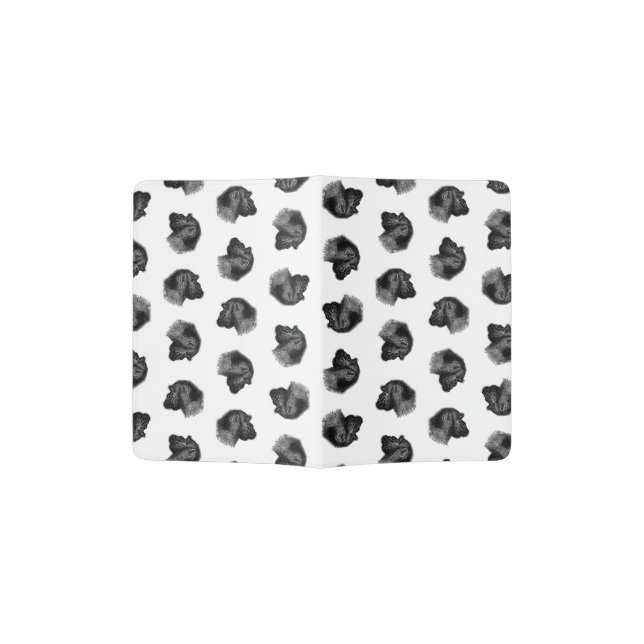 Antique Gorilla Art Print Monkey Pattern Passport Holder (Opened)