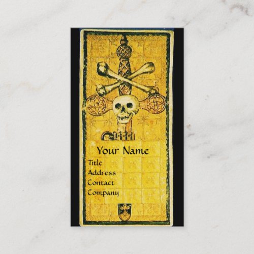 ANTIQUE GOTHIC TAROTSACE OF SWORDS Skull  Bones Business Card