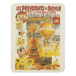 Antique Grand Fete Fair Paris Poster Door Sign