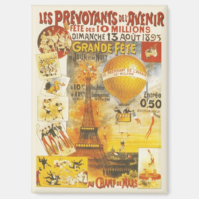 Antique Grand Fete Fair Paris Poster Magnet (Front)