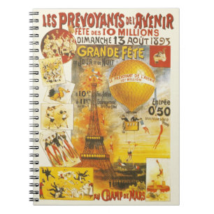 Antique Grand Fete Fair Paris Poster Notebook