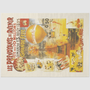 Antique Grand Fete Fair Paris Poster Tissue Paper
