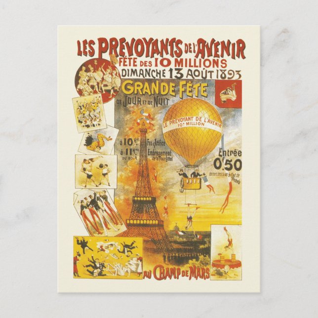 Antique Grand Fete Fair Poster Postcard (Front)