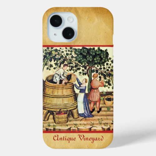 ANTIQUE GRAPE VINEYARD HARVEST PARCHMENT iPhone 15 CASE