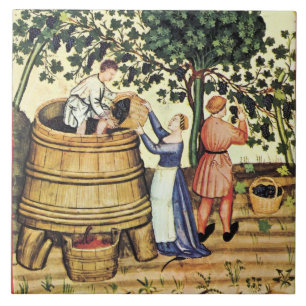 ANTIQUE GRAPE VINEYARD HARVEST TILE