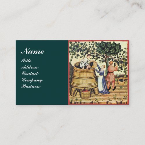 ANTIQUE GRAPE VINEYARD HARVEST WAX SEAL MONOGRAM BUSINESS CARD