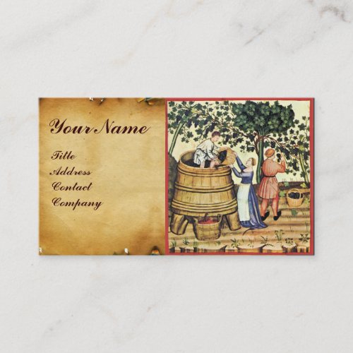 ANTIQUE GRAPE VINEYARD HARVEST WAX SEAL MONOGRAM BUSINESS CARD