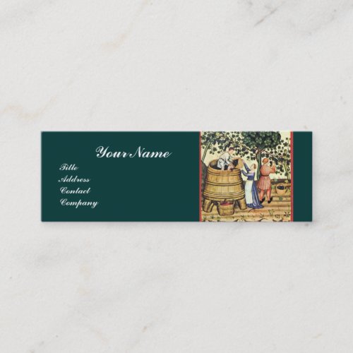 ANTIQUE GRAPE VINEYARD HARVEST WAX SEAL MONOGRAM MINI BUSINESS CARD