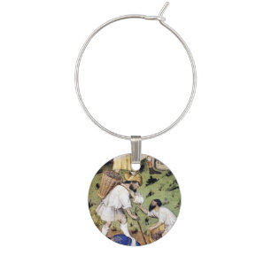 ANTIQUE GRAPE VINEYARD HARVEST WINE GLASS CHARM