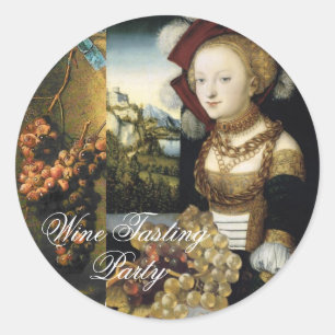 ANTIQUE GRAPE VINEYARD WINE TASTING PARTY CLASSIC ROUND STICKER