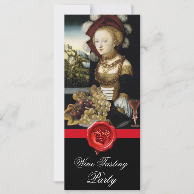 ANTIQUE GRAPE VINEYARD WINE TASTING PARTY WAX SEAL INVITATION (Front)