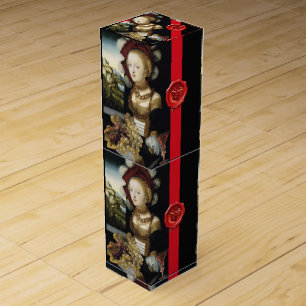 ANTIQUE GRAPE VINEYARD  WINE TASTING RED WAX SEAL GIFT BOX