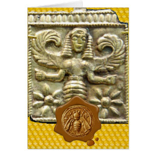 ANTIQUE GREEK HONEY BEE GODDESS Brown Wax Seal Cards