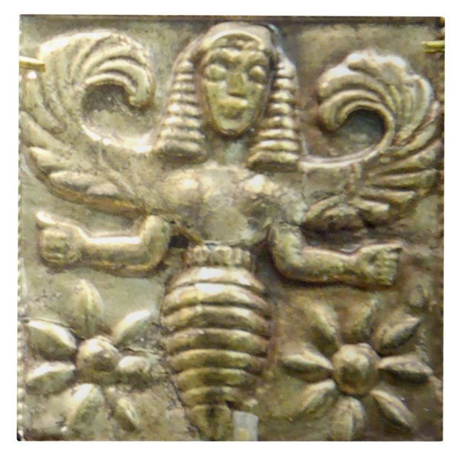 ANTIQUE GREEK HONEY BEE GODDESS  CERAMIC TILE (Front)