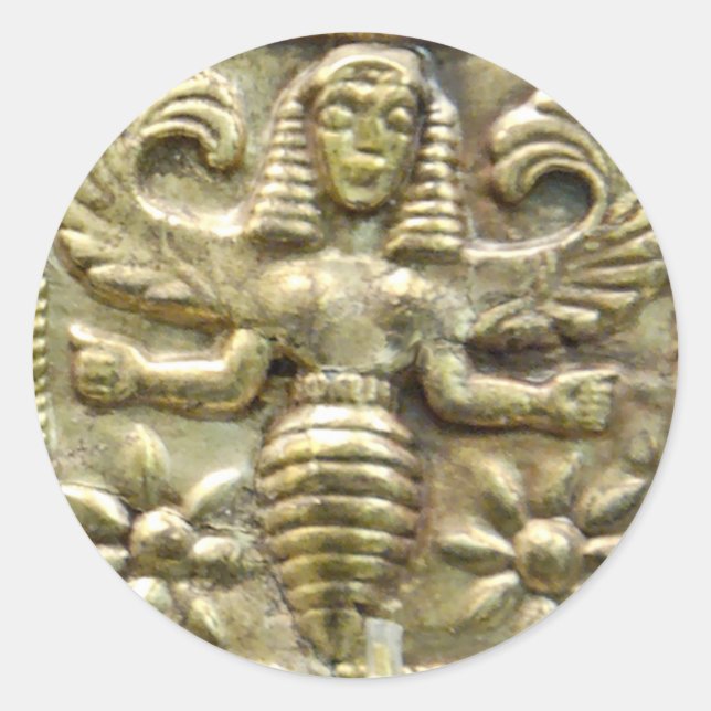 ANTIQUE GREEK HONEY BEE GODDESS CLASSIC ROUND STICKER (Front)