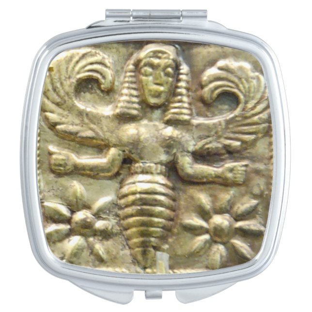 ANTIQUE GREEK HONEY BEE GODDESS COMPACT MIRROR (Front)