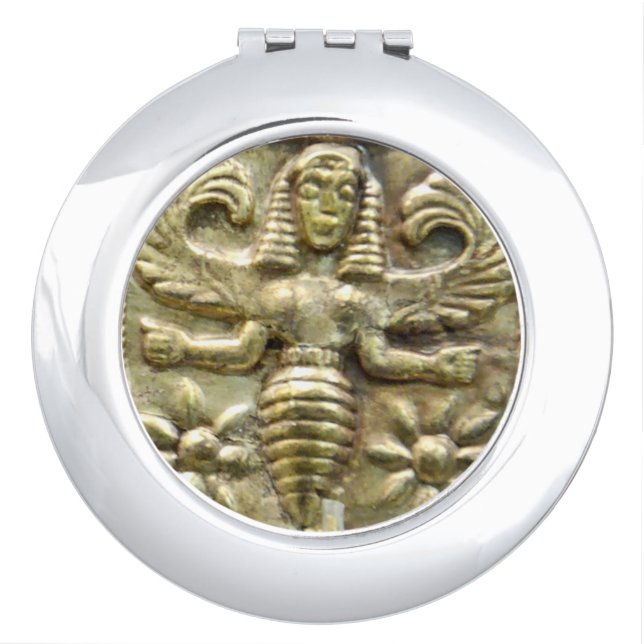 ANTIQUE GREEK HONEY BEE GODDESS COMPACT MIRROR (Front)