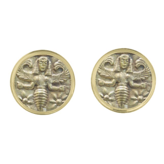 ANTIQUE GREEK HONEY BEE GODDESS CUFFLINKS (Front)