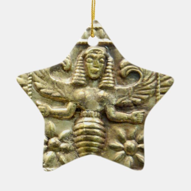 ANTIQUE GREEK HONEY BEE GODDESS STAR CERAMIC ORNAMENT (Front)