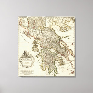 Antique Greek Map Canvas Print