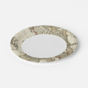 Antique Greek Map Paper Plates