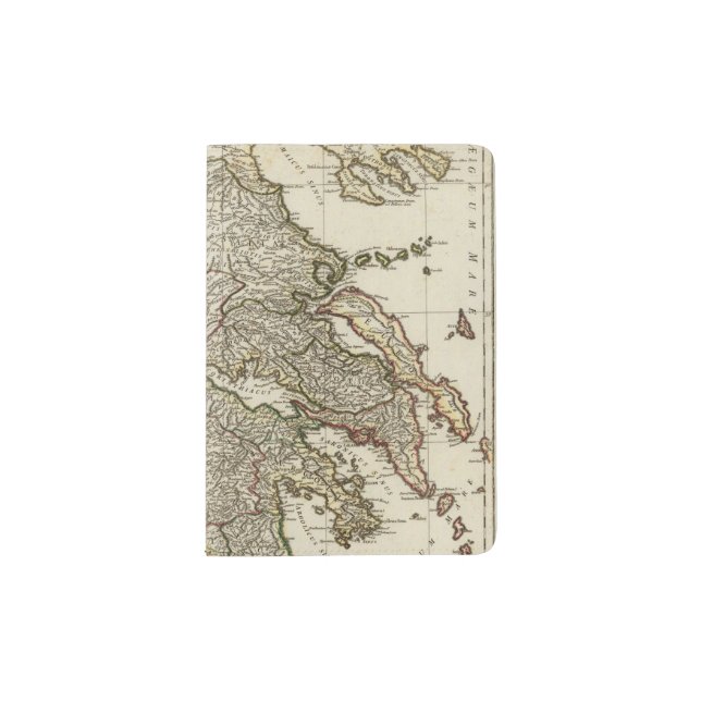 Antique Greek Map Passport Holder (Front)