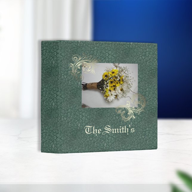 Antique Green Faux Leather 3 Ring Binder (Creator Uploaded)