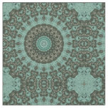 Antique Green Mandala Pattern Design Fabric