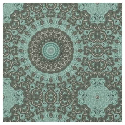 Antique Green Mandala Pattern Design Fabric