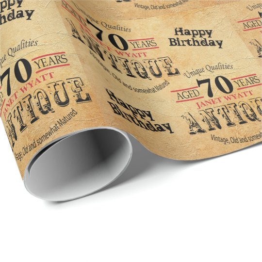 DIY Age | 70th Happy Birthday | Milestone Wrapping Paper | Zazzle.com