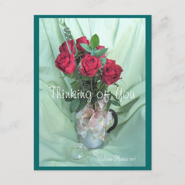 antique GS Coffee Pot & Roses- customize Postcard (Front)