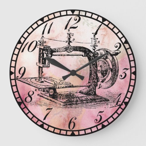 Antique Hand Crank Machine Sewing Room Clock v2