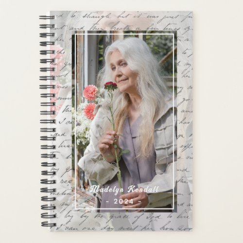 Antique Handwritten Lettering Personalized Photo Planner