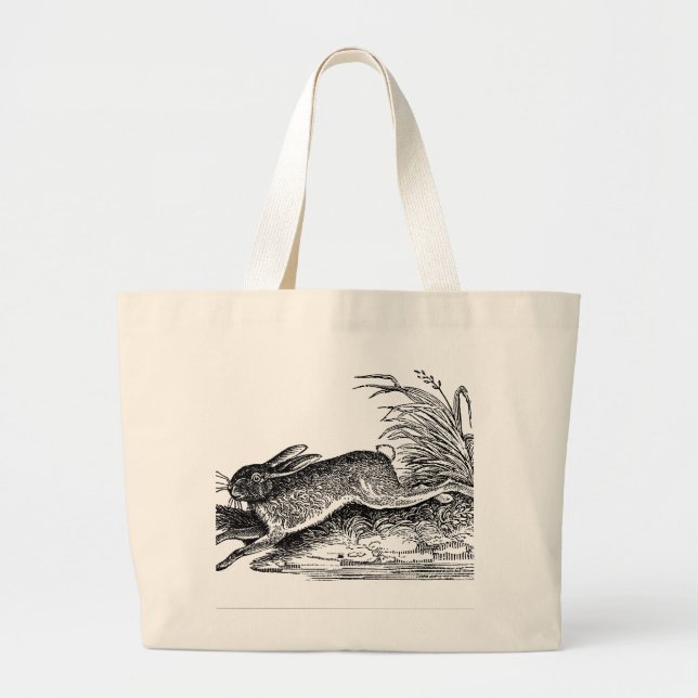 Antique Hare or Rabbit on Tote Bag (Front)