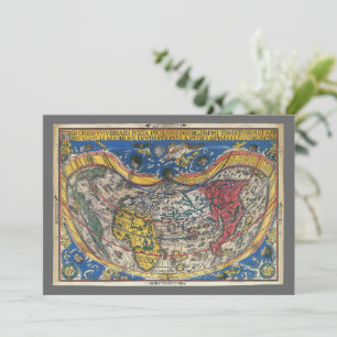 Antique Heart Shaped World Map by Peter Apian 1520