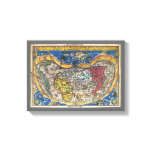 Antique Heart Shaped World Map by Peter Apian 1520 Canvas Print