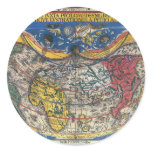 Antique Heart Shaped World Map by Peter Apian 1520 Classic Round Sticker