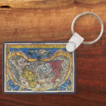 Antique Heart Shaped World Map by Peter Apian 1520 Keychain