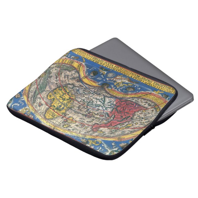 Antique Heart Shaped World Map by Peter Apian 1520 Laptop Sleeve (Front Top)